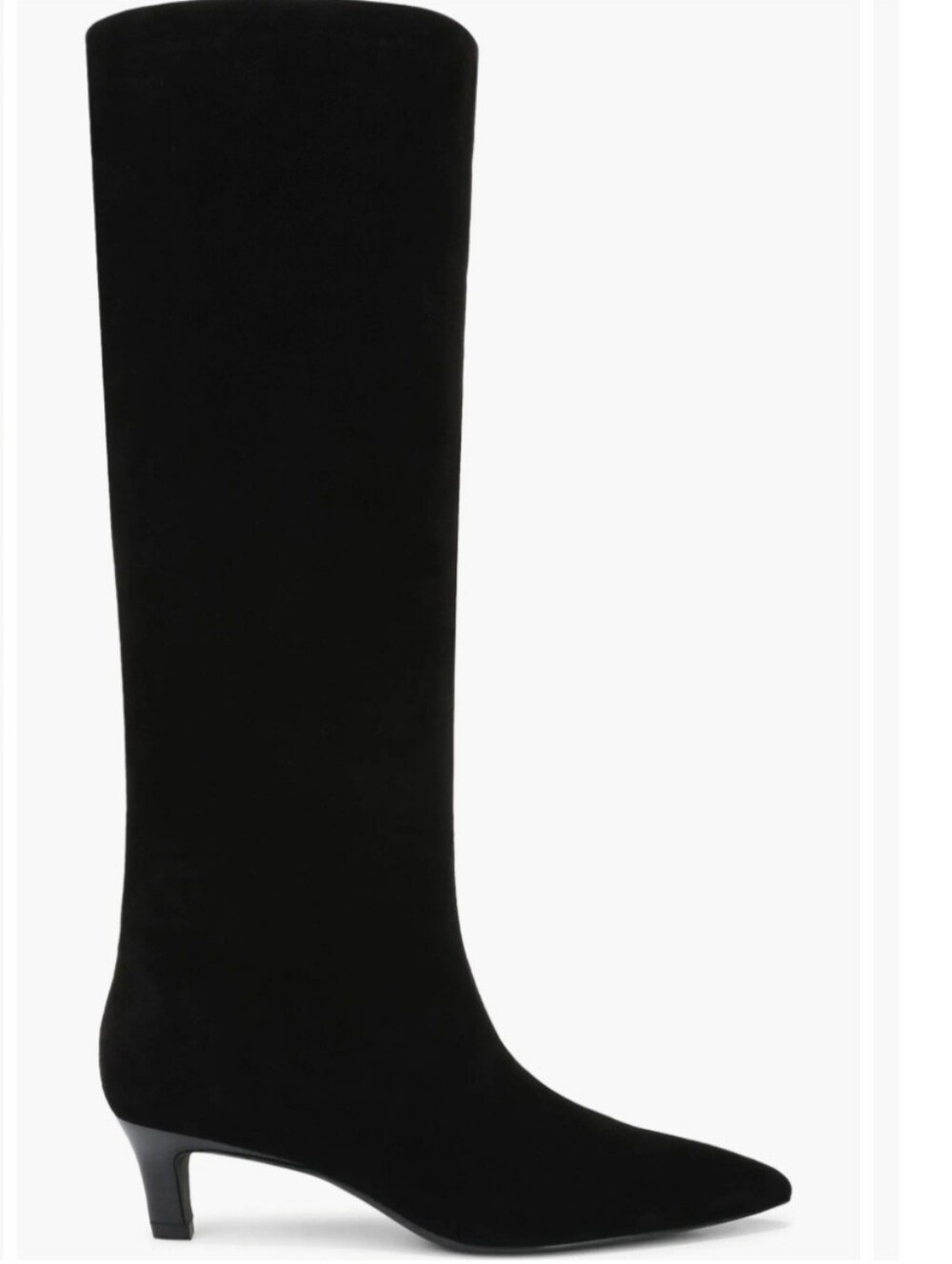 Nordstrom Knee High Boots 6.5 Black Suede DauphineLea Kitten Heel Pointy New$180
